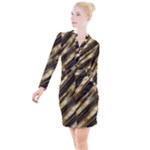 Gold Rush Button Long Sleeve Dress