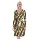 Gold Rush Long Sleeve Velvet Front Wrap Dress