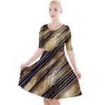 Gold Rush Quarter Sleeve A-Line Dress