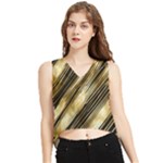 Gold Rush V-Neck Cropped Tank Top