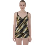 Gold Rush Tie Front Two Piece Tankini