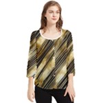 Gold Rush Chiffon Quarter Sleeve Blouse