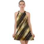 Gold Rush Halter Tie Back Chiffon Dress