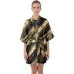 Gold Rush Half Sleeve Satin Kimono 