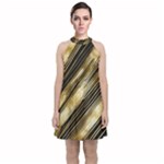 Gold Rush Velvet Halter Neckline Dress 