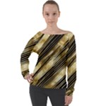 Gold Rush Off Shoulder Long Sleeve Velour Top