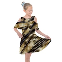 Kids  Shoulder Cutout Chiffon Dress 