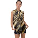 Gold Rush Sleeveless Chiffon Button Shirt