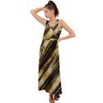 Gold Rush V-Neck Chiffon Maxi Dress