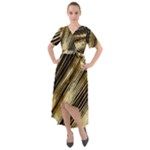 Gold Rush Front Wrap High Low Dress