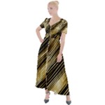 Gold Rush Button Up Short Sleeve Maxi Dress