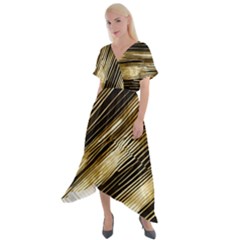 Cross Front Sharkbite Hem Maxi Dress 