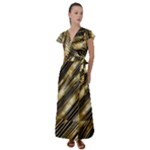 Gold Rush Flutter Sleeve Maxi Dress