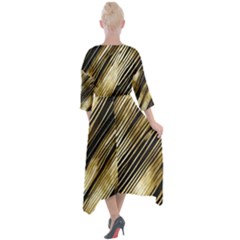 Quarter Sleeve Wrap Front Maxi Dress 