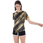 Gold Rush Asymmetrical Short Sleeve Sports T-Shirt