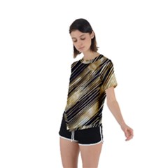 Asymmetrical Short Sleeve Sports T-Shirt 