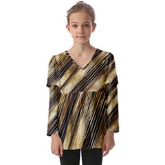 Kids  V Neck Casual Top 