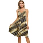 Gold Rush Sleeveless Tie Front Chiffon Dress