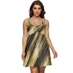 Gold Rush Ruffle Strap Babydoll Chiffon Dress