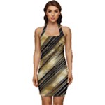 Gold Rush Sleeveless Wide Square Neckline Ruched Bodycon Dress