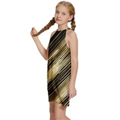 Kids  Halter Collar Waist Tie Chiffon Dress 