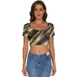 Gold Rush Short Sleeve Square Neckline Crop Top 