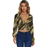 Gold Rush Long Sleeve Deep-V Velour Top