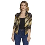 Gold Rush Women s Draped Front 3/4 Sleeve Shawl Collar Jacket