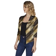 Women s Draped Front 3/4 Sleeve Shawl Collar Jacket 