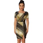 Gold Rush Fitted Knot Split End Bodycon Dress