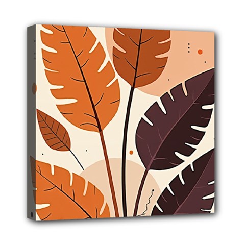 Leaves Boho Monster Nature Mini Canvas 8  x 8  (Stretched) from ArtsNow.com