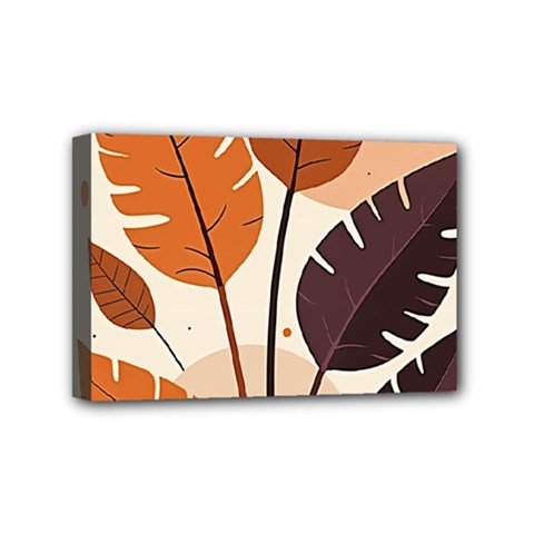 Leaves Boho Monster Nature Mini Canvas 6  x 4  (Stretched) from ArtsNow.com