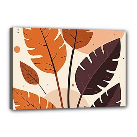 Leaves Boho Monster Nature Canvas 18  x 12  (Stretched) from ArtsNow.com