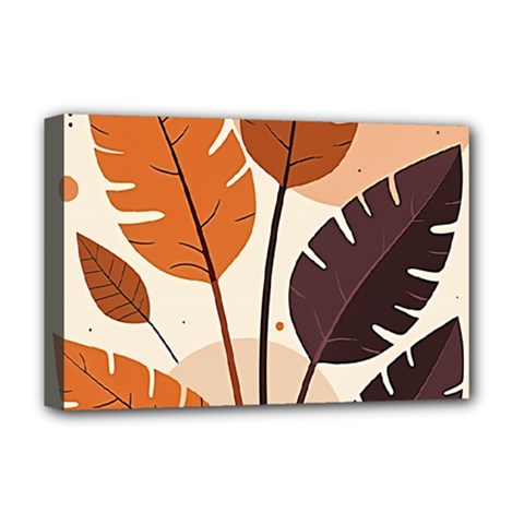 Leaves Boho Monster Nature Deluxe Canvas 18  x 12  (Stretched) from ArtsNow.com