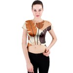 Leaves Boho Monster Nature Crew Neck Crop Top