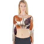 Leaves Boho Monster Nature Long Sleeve Crop Top