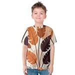 Leaves Boho Monster Nature Kids  Cotton T-Shirt