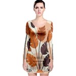 Leaves Boho Monster Nature Long Sleeve Bodycon Dress