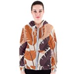 Leaves Boho Monster Nature Women s Zipper Hoodie