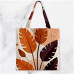 Leaves Boho Monster Nature Zipper Grocery Tote Bag