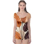 Leaves Boho Monster Nature Boyleg Leotard 