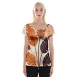 Leaves Boho Monster Nature Cap Sleeve Top