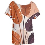 Leaves Boho Monster Nature Women s Oversized T-Shirt