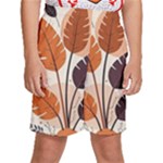 Leaves Boho Monster Nature Kids  Basketball Shorts