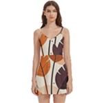 Leaves Boho Monster Nature Body Wrap Sleeveless V-Neck Mini Dress