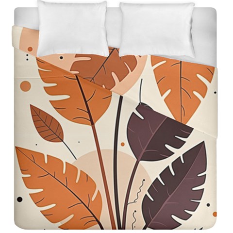 Leaves Boho Monster Nature Duvet Cover Double Side (King Size) from ArtsNow.com