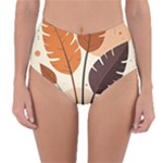 Leaves Boho Monster Nature Reversible High-Waist Bikini Bottoms