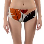 Leaves Boho Monster Nature Reversible Mid-Waist Bikini Bottoms