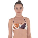 Leaves Boho Monster Nature Tie Back Bikini Top