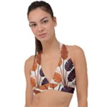 Leaves Boho Monster Nature Halter Plunge Bikini Top